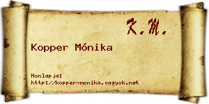 Kopper Mónika névjegykártya